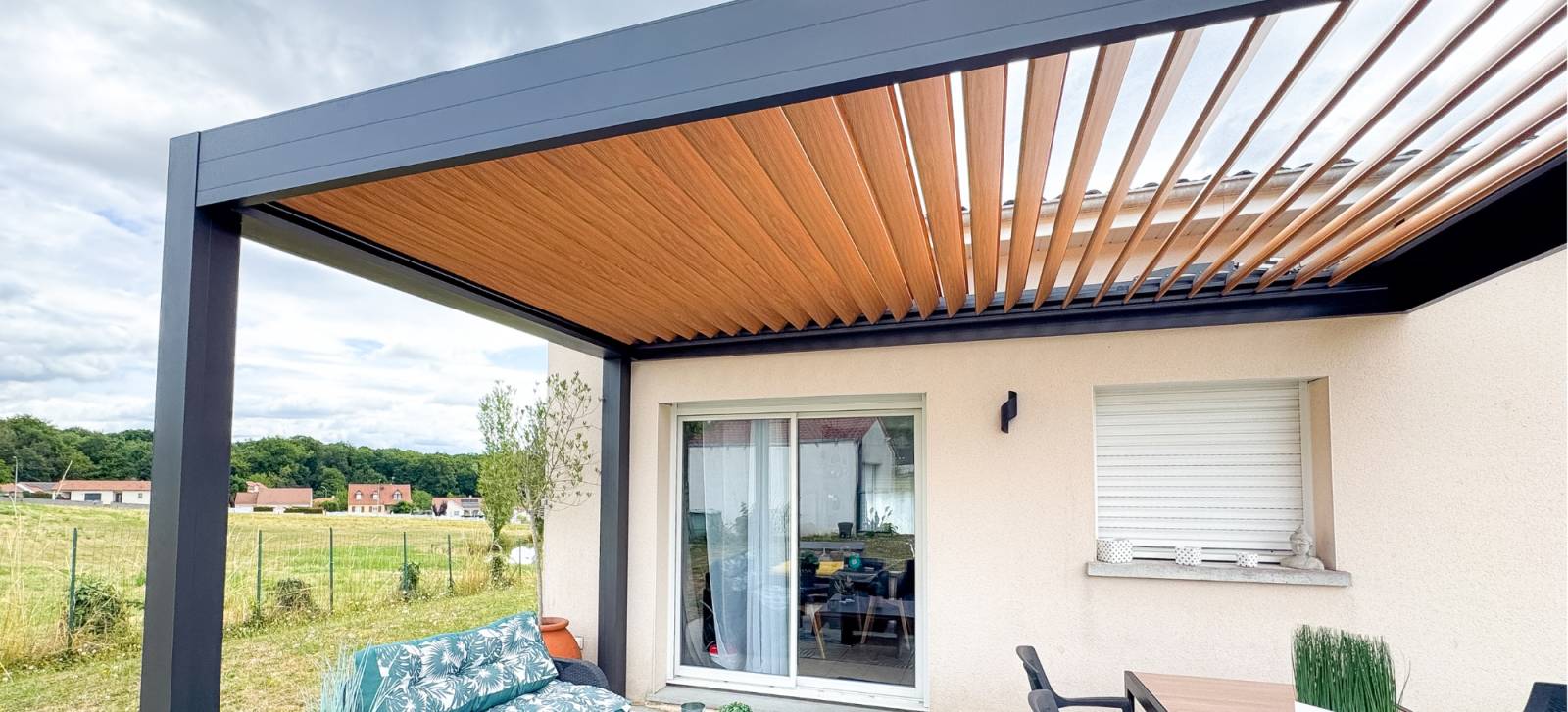 pergola avec lame bois 
