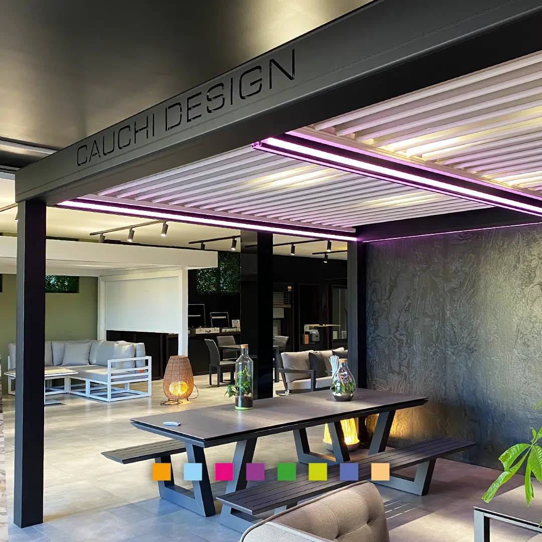 pergola bioclimatique éclairage bandeau LED