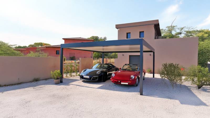 Carport pour camping-car ou véhicule haut en aluminium à Firminy dans le 69