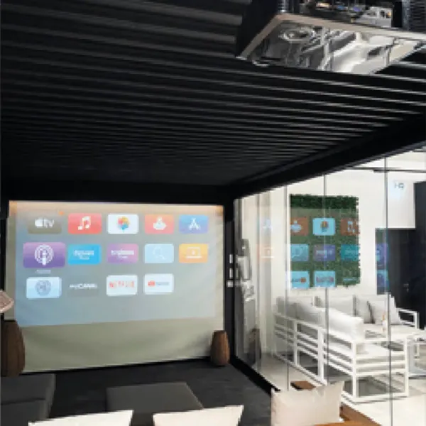 multimédia cinéma vidéo projecteur pergola bioclimatique